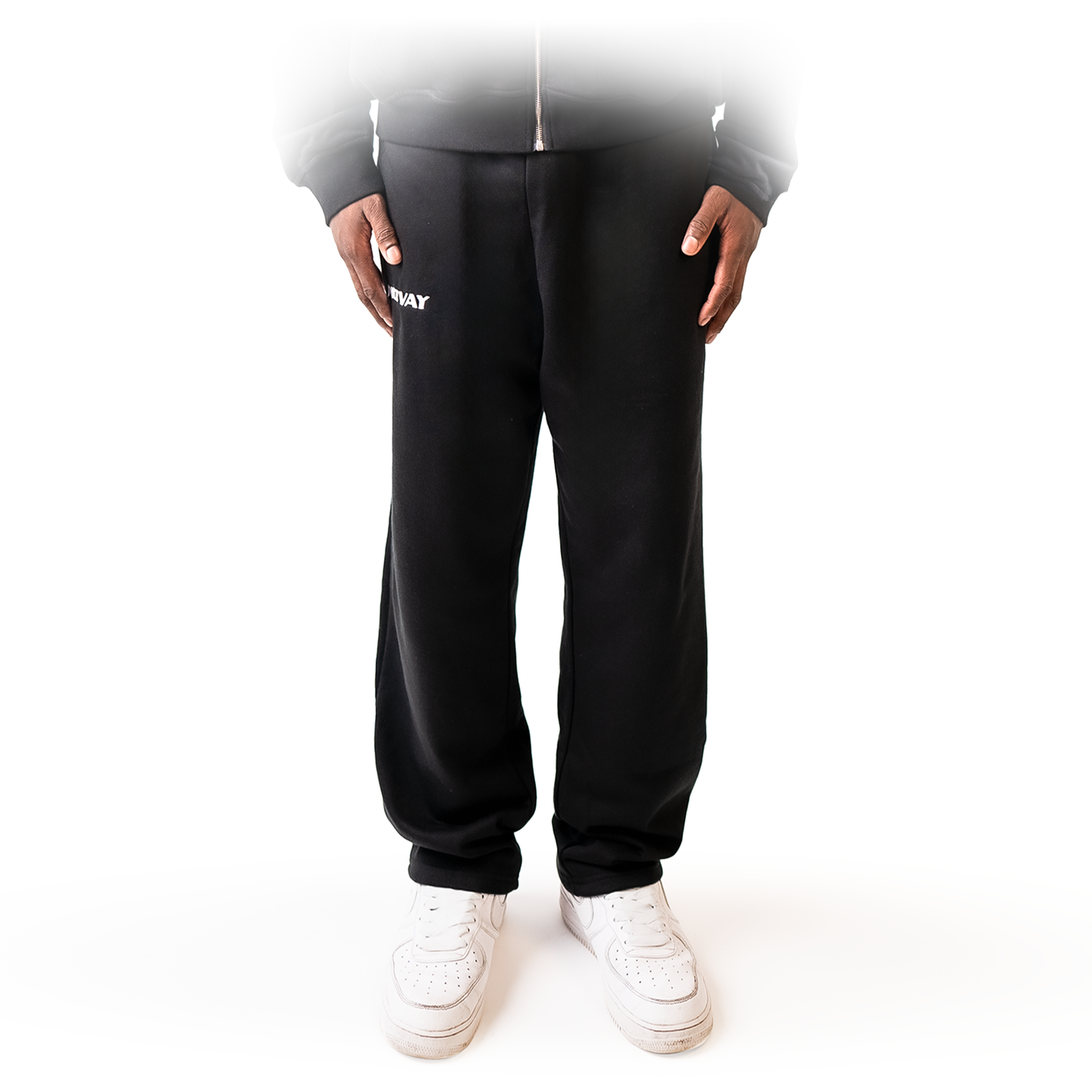 OPEN LEG JOGGER BLACK